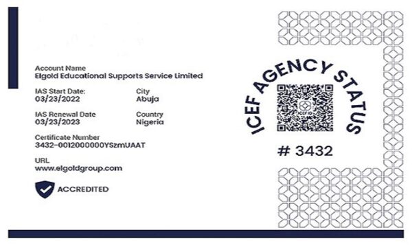 ICEF Certificate